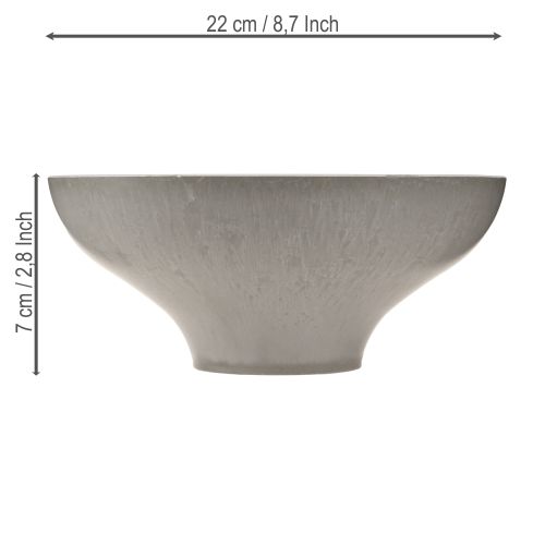 Dekoschale mit Fuß Pflanzschale rund Grau Ø19cm H8cm | Floristik24.de