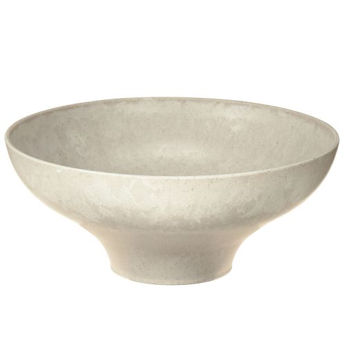 Floristik24 Dekoschale mit Fuß Plastikschale rund Creme Ø19cm H8cm