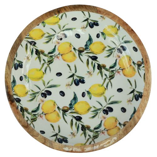 Floristik24 Dekoschale Holzschale Zitronen Mangoholz Ø30/24cm 2er-Set