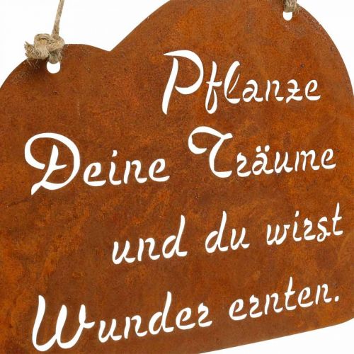 Floristik24 Dekoschild „Träume“ Metallschild Rost Gartendeko 35x21cm