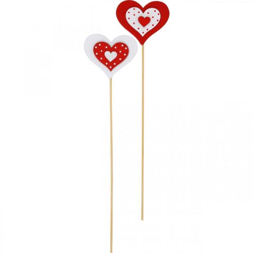 Floristik24 Dekostecker Herz, Hochzeitsdeko, Blumendeko für Valentinstag, Herzdeko 18 St