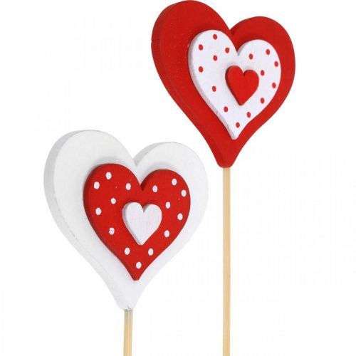 Artikel Dekostecker Herz, Hochzeitsdeko, Blumendeko für Valentinstag, Herzdeko 18St