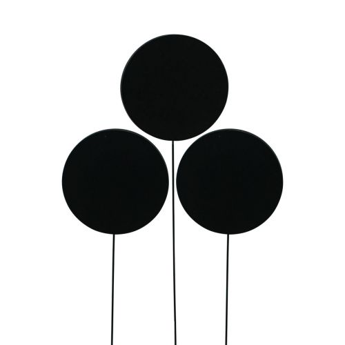 Artikel Dekostecker Holz Tafel Rund Schwarz Ø6cm L15cm 12St - Kreative Deko für Blumengestecke und Geschenke