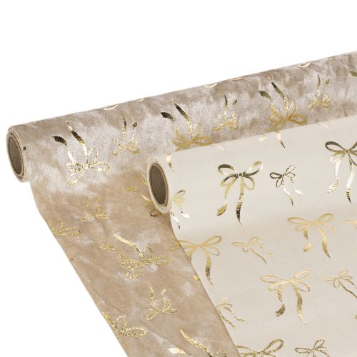 Tischband Dekostoff mit schmalen Schleifen auf Rolle 120x35cm 2St kaufen | Floristik24.de