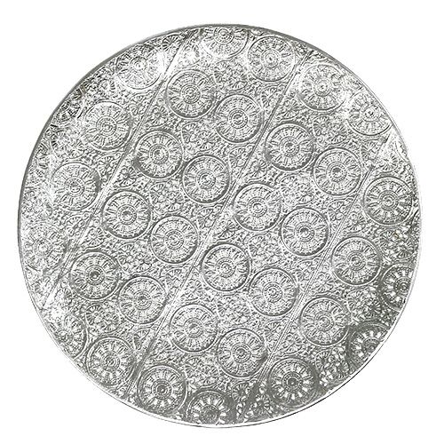 Dekoteller Silber mit Ornament Ø32cm