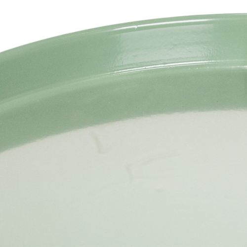 Dekoteller rund grün auf Fuß für Tischarrangement 30cm | Floristik24.de