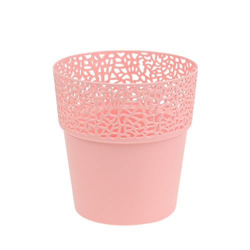 Floristik24 Dekotopf Plastik Rosa Ø13cm H13,5cm 1 St