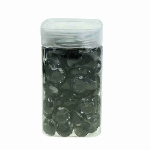 Floristik24 Dekosteine Diamant Acryl Anthrazit Grau Ø1,8cm 150g für Tischdekoration