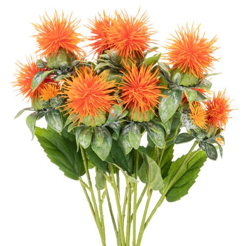 Künstliche Färberdistel orange als Kunstblume für Vasen und Dekoration 55cm 4St
