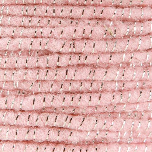 Artikel Dochtfaden Glamour Rosa/Silber mit Draht 33m