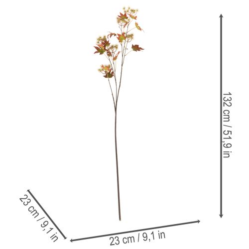 Künstlicher Herbstzweig Amberbaum mit Laub und Fruchtständen 132cm | Floristik24.de
