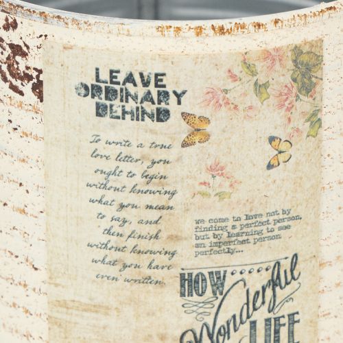 Artikel Dose Übertopf Creme Metall Shabby Chic Ø11cm H10,5cm