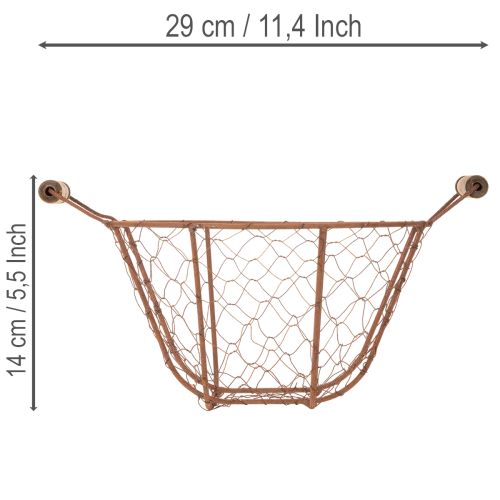 Artikel Drahtkorb Vintage rund mit Holzgriffen Metallkorb Rost Ø22cm