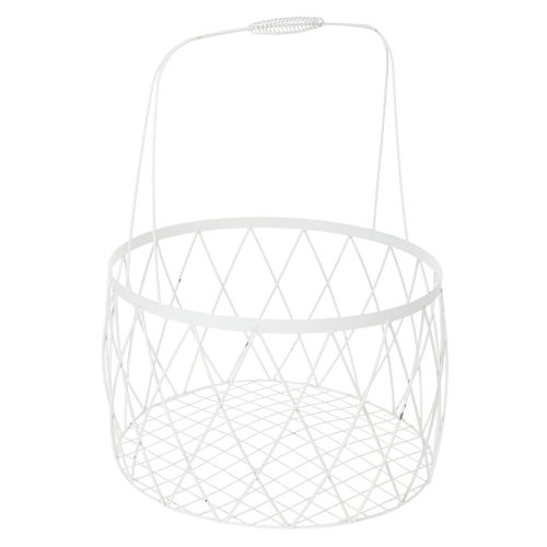 Artikel Drahtkorb mit Henkel Korb Weiß Metall Ø25/30/35cm 3er-Set