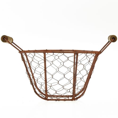 Artikel Drahtkorb Metall Korb mit Henkel Holz Rost Deko Ø18cm