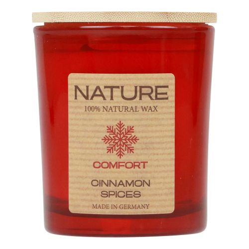 Floristik24 Duftkerze im Glas Naturwachs Kerze Cinnamon Spices 85×70mm