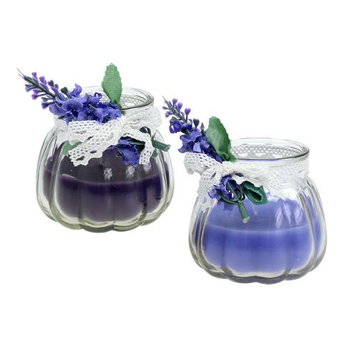 Duftkerzen Lavendel im Glas Ø7cm H7cm 2St