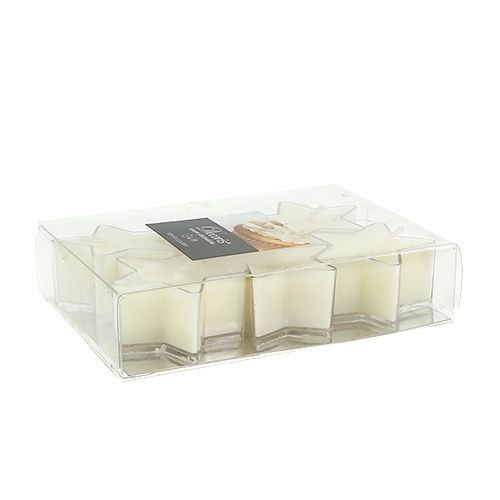 Floristik24 Duftteelicht Sternform creme Ø4cm 6St