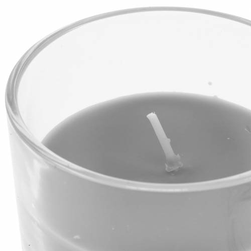 Artikel Duftkerze im Glas Vanille Grau Ø8cm H10,5cm