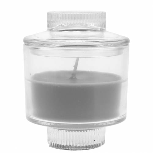 Artikel Duftkerze im Glas Vanille Grau Ø8cm H10,5cm