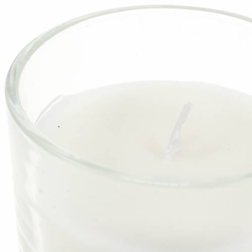 Artikel Duftkerze im Glas Vanille Weiß Ø8cm H10,5cm
