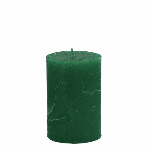 Durchgefärbte Kerzen Dunkelgrün 70x100mm 4St