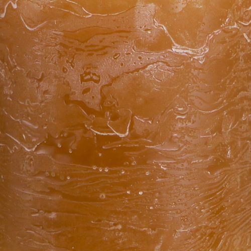 Artikel Durchgefärbte Karamell Stumpenkerzen 70×80mm 4er Set - Rustikale Deko, Ideal für Advent, Handgemacht