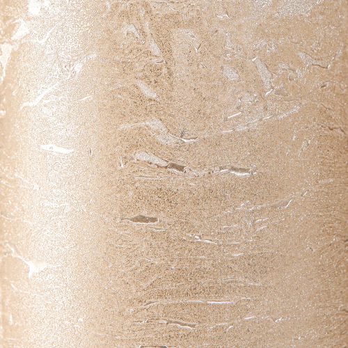 Artikel Premium Stumpenkerzen im 2er Set, Platin Metallic-Look, 85 x 150 mm - Elegante Deko für festliche Anlässe und gemütliches Ambiente