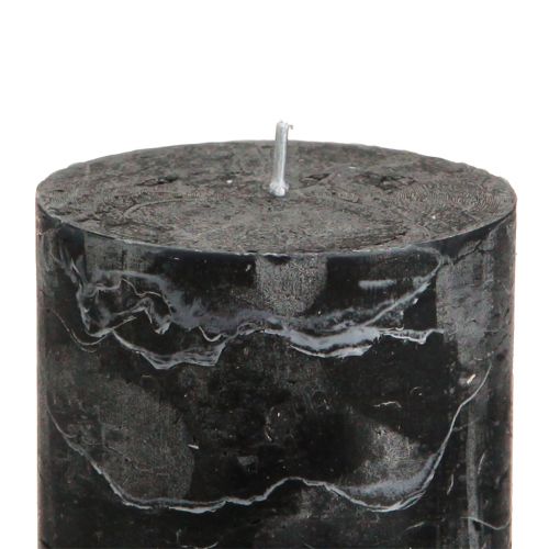 Artikel Durchgefärbte schwarze Stumpenkerzen 70×80mm 4er Set - Elegante Deko-Kerzen für Adventskranz & Halloween