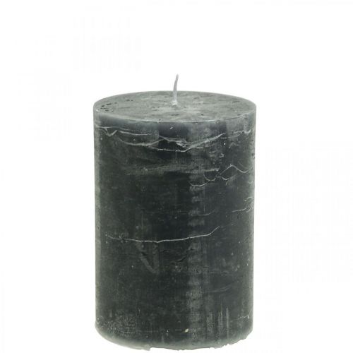 Durchgefärbte Kerzen Anthrazit Stumpenkerzen 85×120mm 2St