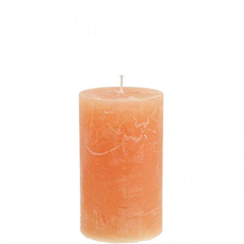 Durchgefärbte Kerzen Orange Peach Stumpenkerzen 60×100mm 4St