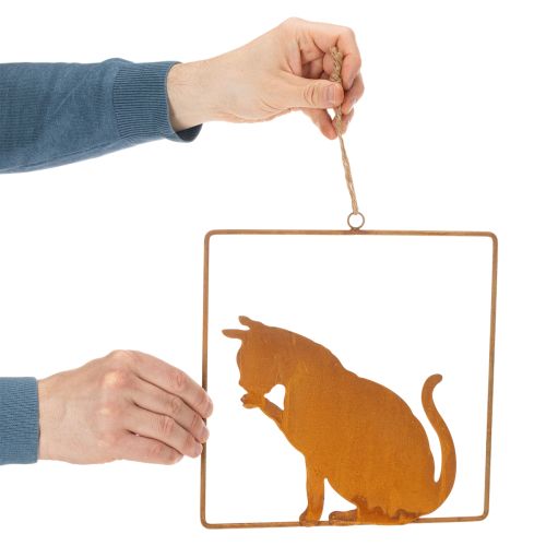 Edelrost Deko Katze Rostdeko zum Hängen 24,5cm | Floristik24.de