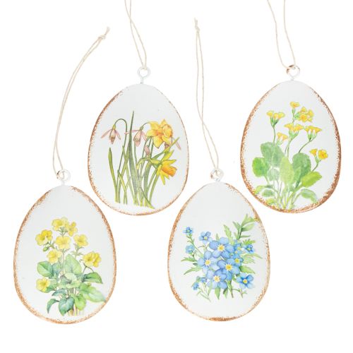 Floristik24 Ostereier mit Frühlingsblumen ideal für Osterstrauß oder Fenster 8cm 8 St