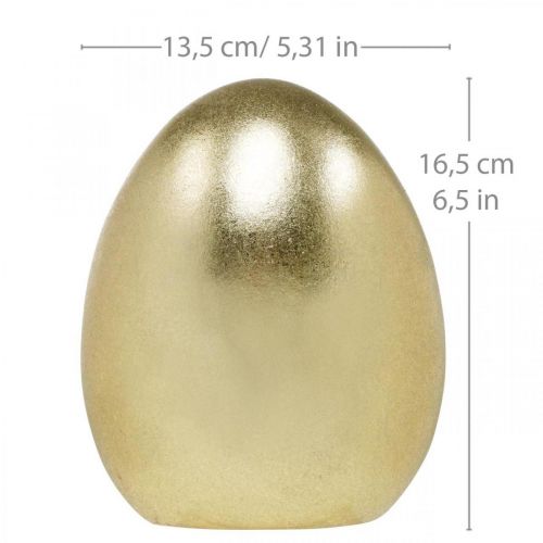 Floristik24 Keramik Ei Golden, edle Osterdeko, Deko-Objekt Ei Metallic H16,5cm Ø13,5cm