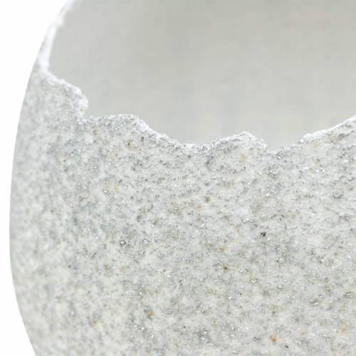 Floristik24 Übertopf Eierschale Osterdeko Deko-Ei Silbern H11cm 4St