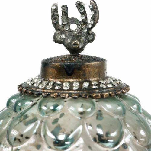 Floristik24 Deko-Eichel Glas Grün 20cm 2St Christbaumschmuck