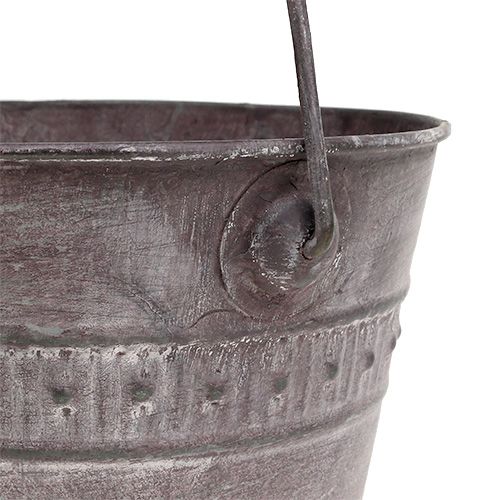 Floristik24 Eimer Zink Ø15cm H12cm Lila gewaschen