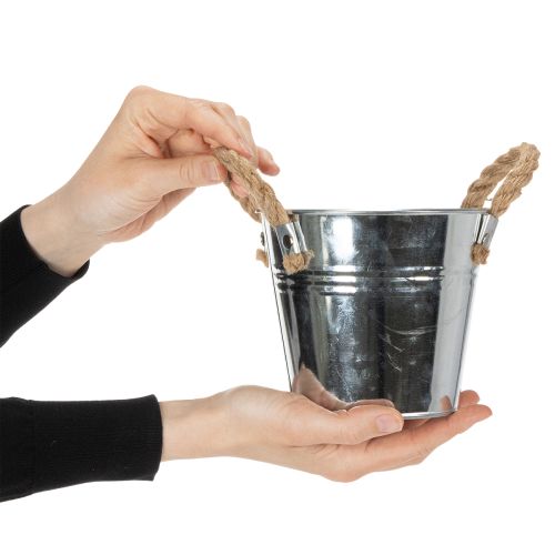 Eimer mit Seilgriffen Ø14cm H12cm | Floristik24.de