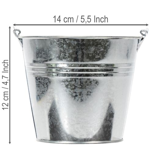 Eimer Ø14cm H12cm 6 St. Zink glänzend | Floristik24.de