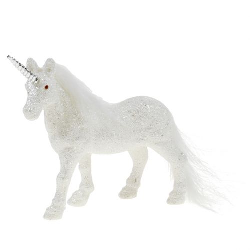 Floristik24 Einhorn 12,5cm Weiß mit Glitter 4 St