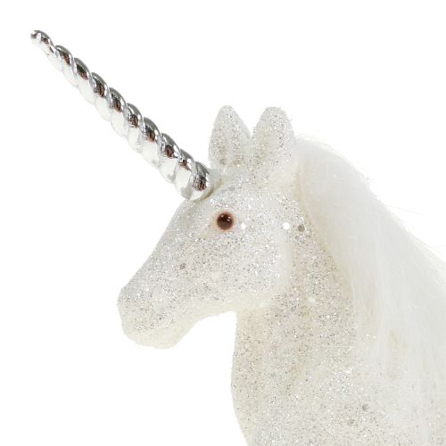 Floristik24 Einhorn 12,5cm Weiß mit Glitter 4 St