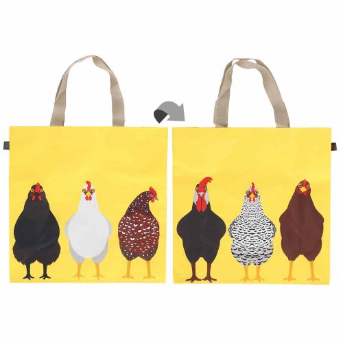 Shopper mit Hühner-Motiv praktische Einkaufstasche 40cm