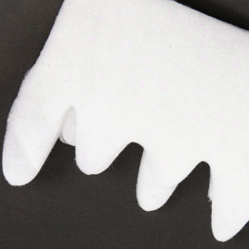 Artikel Eiszapfengirlande Schneevlies mit Glitter Bordüre 13×180cm 3St