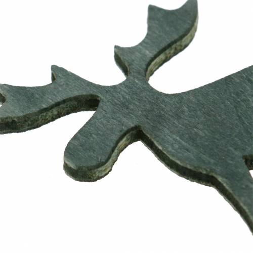 Floristik24 Streudeko Rentier Schwarz, Silber, Dunkelgrau Sortiert 4cm 72 St