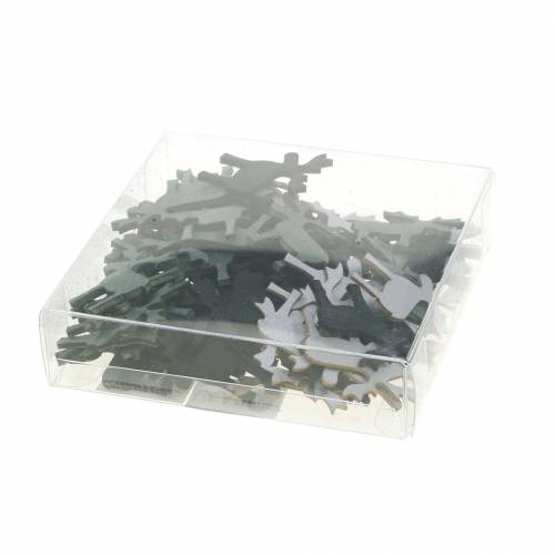 Floristik24 Streudeko Rentier Schwarz, Silber, Dunkelgrau Sortiert 4cm 72 St