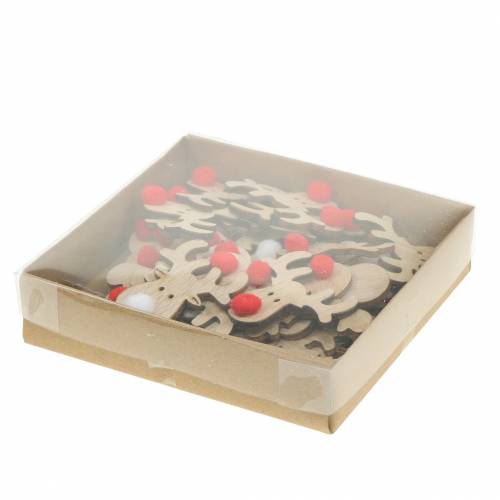 Floristik24 Streudeko Elchköpfe Holz 4,5cm 36St