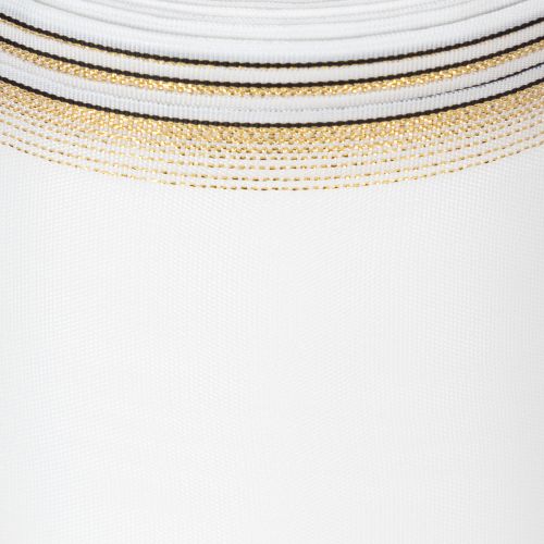 Elegantes Kranzband Moiré 125mm Weiß mit Goldrand - Hochwertiges Dekoband für Floristik und Festlichkeiten | Floristik24.de