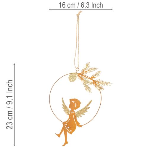 Engel Deko Ring Metall Rost Weihnachtsdeko 23,5x16,5cm 3 St | Floristik24.de