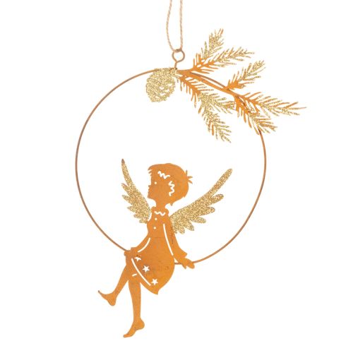 Engel Deko Ring Metall Rost Weihnachtsdeko 23,5x16,5cm 3 St | Floristik24.de