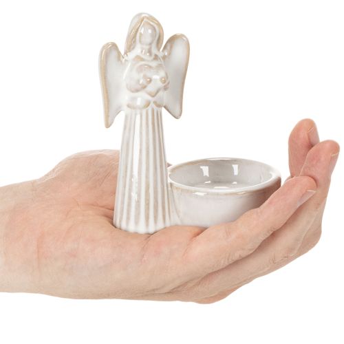 Artikel Engel Schale Dekoration mit kleiner Figur und rundem Teelichthalter 10cm 3St